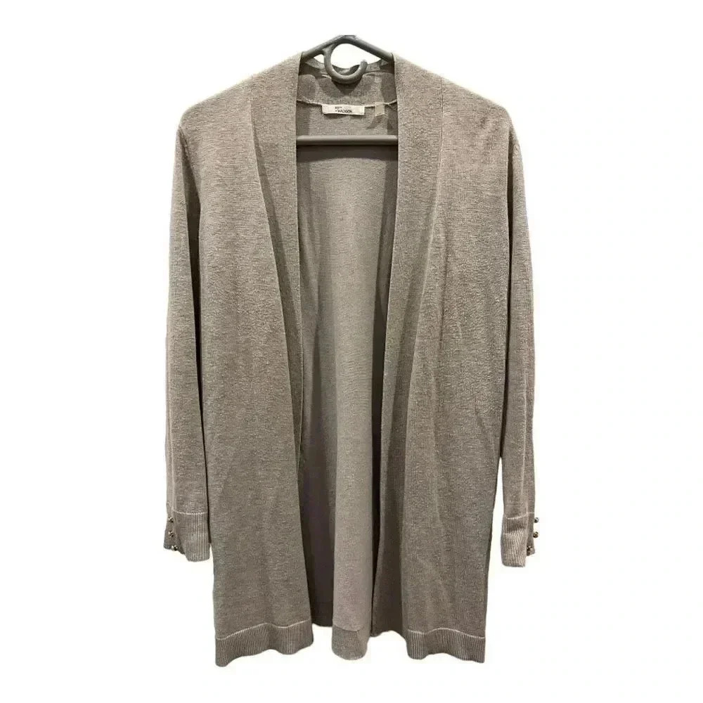 89th + Madison Women’s Small Open Front Gray Duster Cardigan